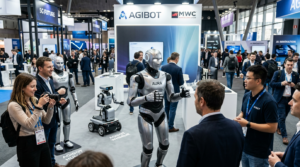 Les robots AGIBOT exposés au MWC 2026 à Barcelone, gamme complète A2 X2 G2