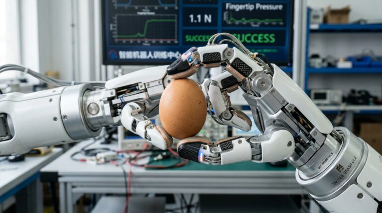 Main robotique capteurs tactiles centre formation Pekin Shijingshan