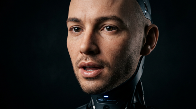 AheadForm Origin F1 : robot androide a visage hyperrealiste avec IA multimodale