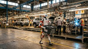 Robot humanoide Digit d Agility Robotics dans l usine Toyota RAV4 de Woodstock Ontario Canada