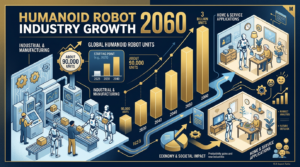 Infographie previsions BofA sur le marche des robots humanoides a horizon 2060