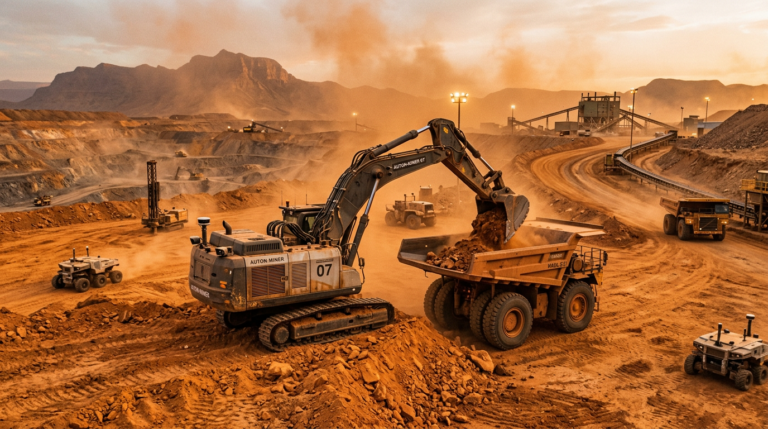 Robot industriel autonome dans une mine, startup Atoms de Travis Kalanick