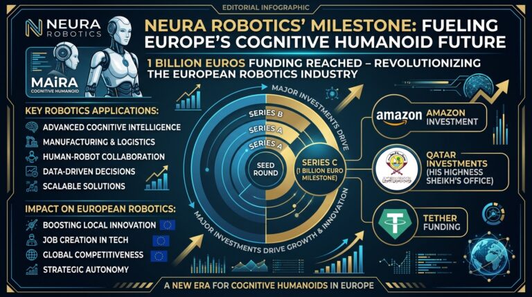 Robot cognitif Neura Robotics MAiRA - levee de fonds 1 milliard euros avec Amazon et Qatar