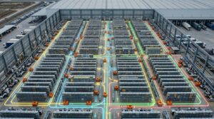 Entrepot automatise avec centaines de robots coordonnes par IA MIT Symbotic - gain de debit 25 pourcent