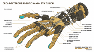 Mains robotiques ORCA open-source ETH Zurich capteurs tactiles