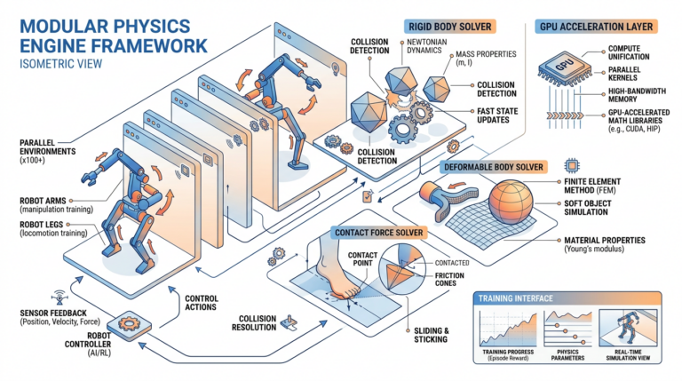 Architecture du simulateur physique Newton 1.0 GA de NVIDIA pour l entraînement des robots