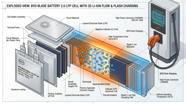 BYD Blade Battery 2.0 coupe isometrique technique