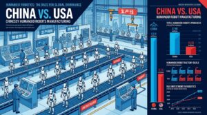 Usine chinoise robots humanoïdes chaîne de production Unitree Agibot 2025