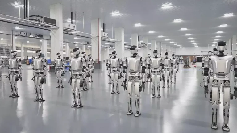 Ligne de production automatisee robots humanoides Foshan Guangdong Chine