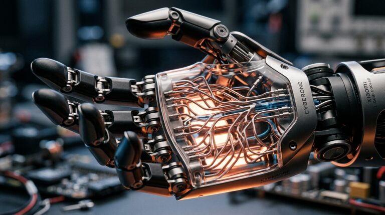 Main robotique bionique CyberOne de Xiaomi avec canaux de refroidissement liquide
