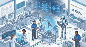 Illustration du partenariat Google DeepMind et Agile Robots