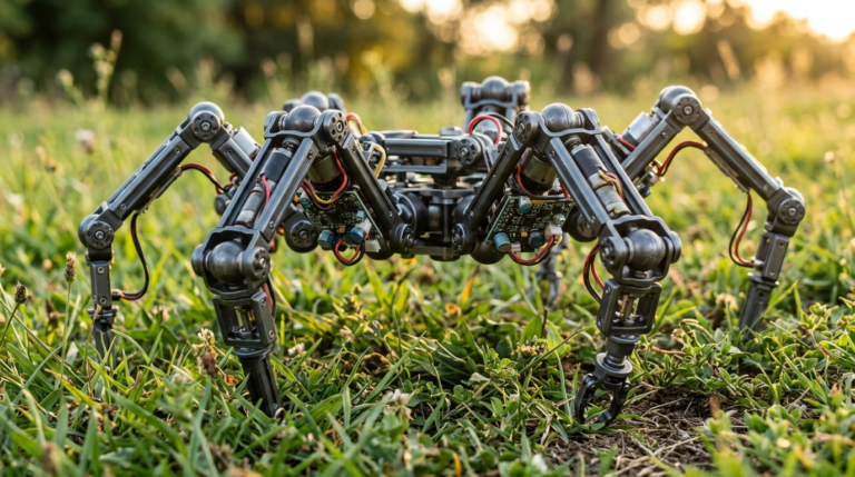 Robot modulaire legged metamachine de Northwestern University, assemblé de modules autonomes comme des Lego, sur l herbe