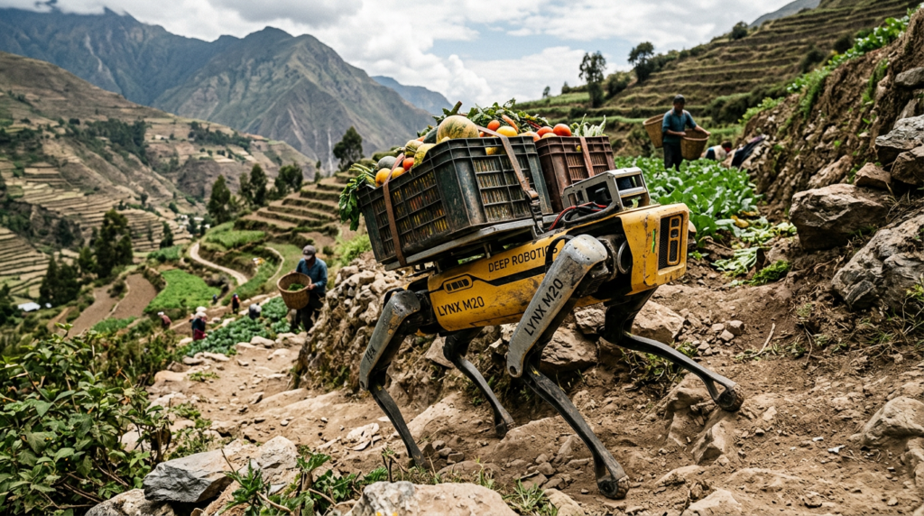 Deep Robotics Lynx M20 robot quadrupede transport recolte montagne