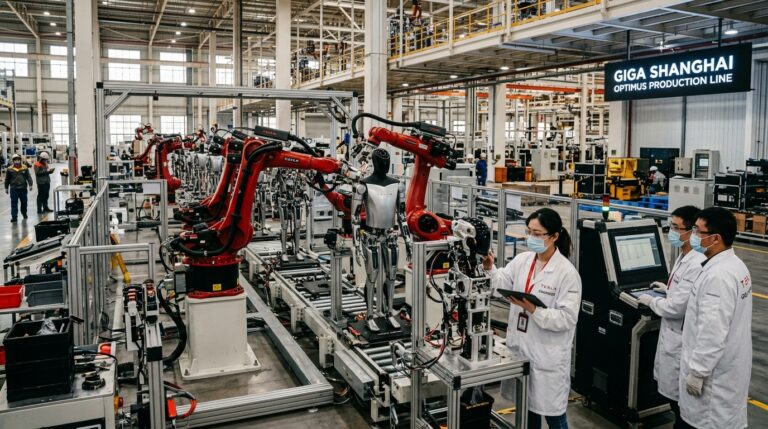 Ligne de production Tesla Shanghai pour les robots humanoides Optimus