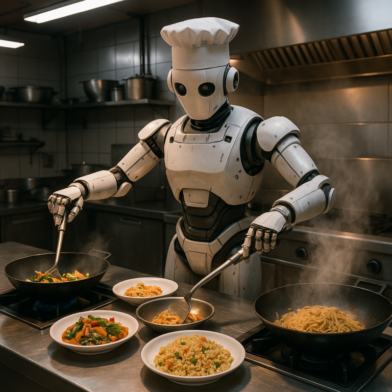 Robot cuisinier IA de Xianglu Robotics preparant des plats chinois