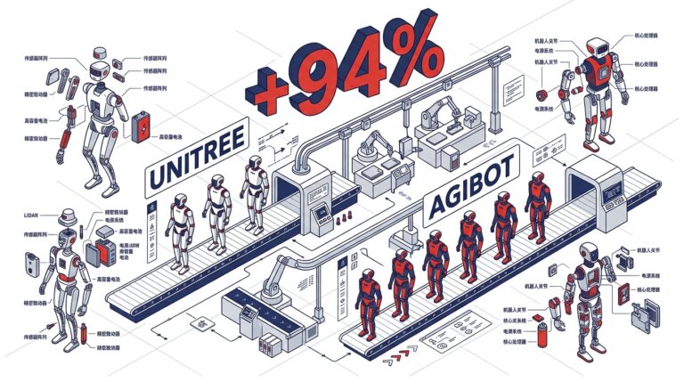 Unitree et AgiBot s’apprêtent à concentrer 80 % de la production chinoise d’humanoïdes, qui doit bondir de 94 % en 2026