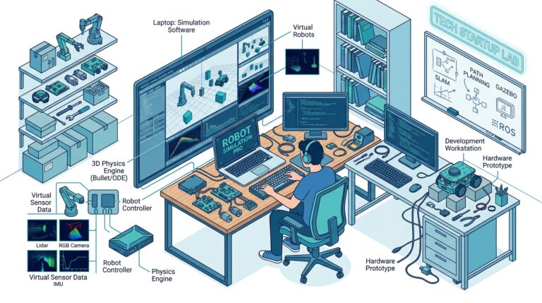 Illustration de la plateforme de simulation Antioch pour la robotique et IA physique