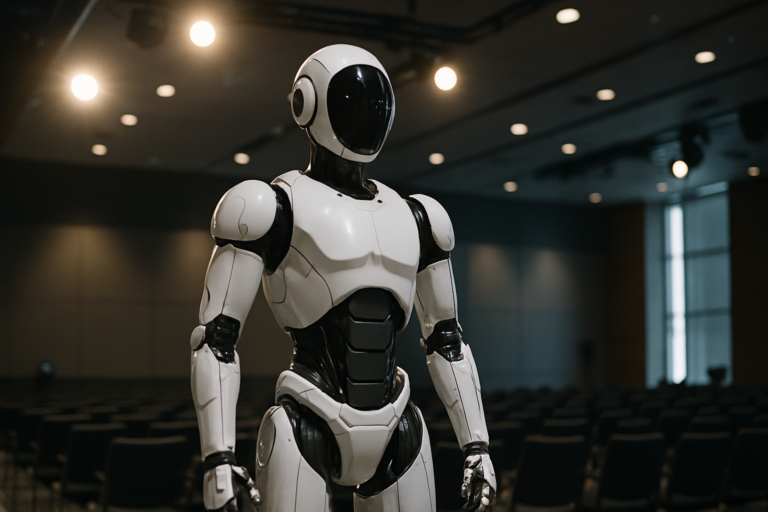 Robot humanoide XPeng IRON au design biomimetique lors de sa presentation