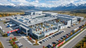 Usine canadienne de manufacturing avance vue aerienne