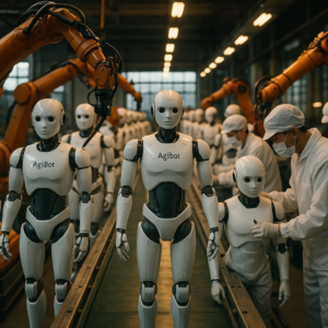 Ligne de production AgiBot robots humanoides a Shanghai