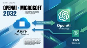 Infographie nouveau partenariat Microsoft OpenAI non exclusif