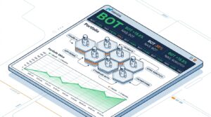 Tableau de bord financier Nasdaq ticker BOT et portefeuille de robotique Figure AI Apptronik Dexmate