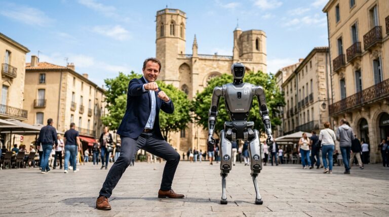 Robot humanoide Unitree G presente par Instadrone a Beziers