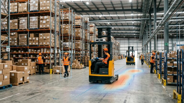 Slamcore tracking visuel des chariots elevateurs dans un entrepot logistique