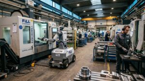 Robot humanoide AEON Hexagon Robotics dans usine Fill Maschinenbau