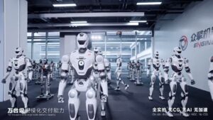 Ligne de production EngineAI T800 a Shenzhen