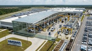 Vue aerienne usine Hyundai Metaplant America avec Atlas Boston Dynamics