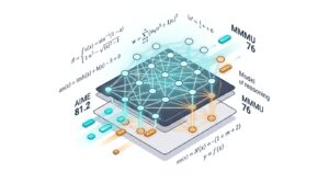 Illustration GPT-5.5 Instant avec benchmarks AIME et MMMU