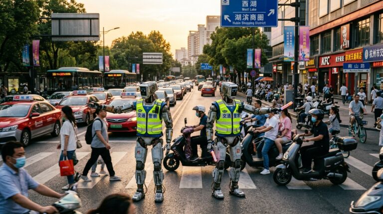 Hangzhou déploie 15 robots policiers pour le 1er mai et installe la collaboration homme-machine dans la rue chinoise