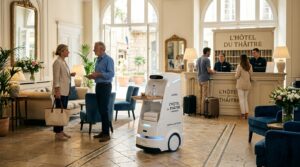 Robot de service dans un hotel en France - Illustration RoboActu