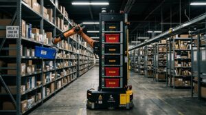 Robot Locus Array chez DHL : preleveur mobile autonome dans un entrepot