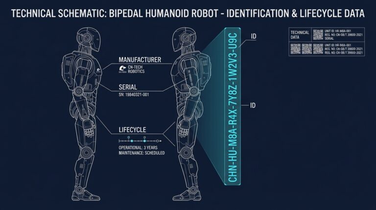 Illustration code identification humanoide chinois