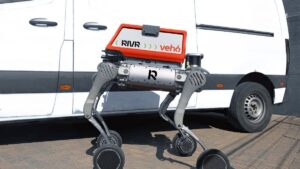 Robot quadrupede Rivr sur roues pour livraison Amazon