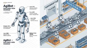 Humanoides AgiBot sur la chaine d assemblage de Nanchang dirigee par Peng Zhihui