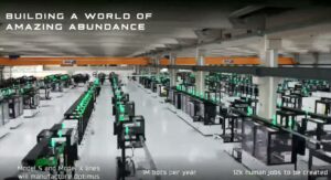 Ligne pilote de production Tesla Optimus Gen 3 a Fremont en Californie