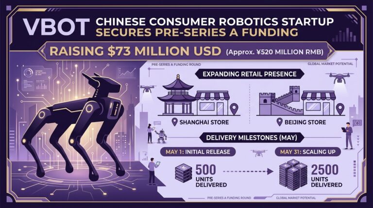 Vbot lève 73 millions de dollars et livre 500 quadrupèdes domestiques chinois en mai pour préparer son humanoïde maison