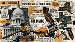 Illustration du conflit de regulation de l intelligence artificielle entre le gouvernement federal americain et les Etats