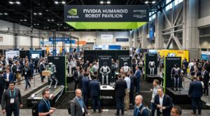 Pavillon humanoide NVIDIA au salon Automate 2026 a Chicago