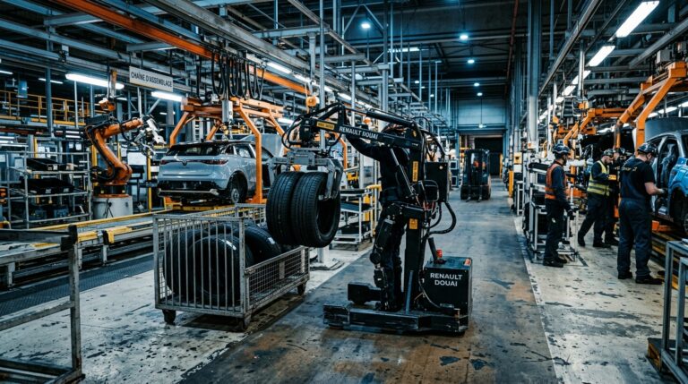 Robot Calvin de Wandercraft sur la chaine Renault de Douai