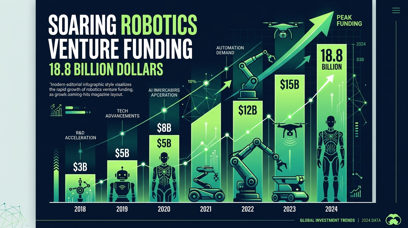Graphique de la hausse record du financement des startups de robotique en 2026