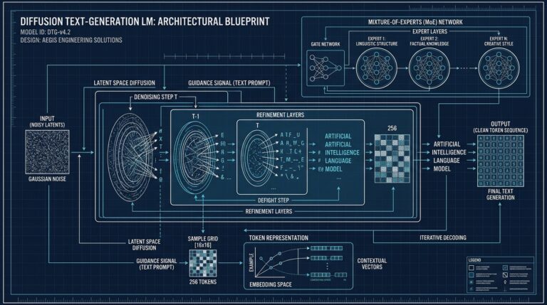Schema du modele de diffusion textuelle DiffusionGemma de Google