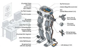 Robot humanoide bipede open source LeRobot imprime en 3D