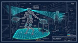 Robot humanoide Agility Digit avec perimetre de securite NVIDIA Halos