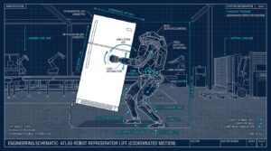 Robot humanoide Atlas de Boston Dynamics en usine