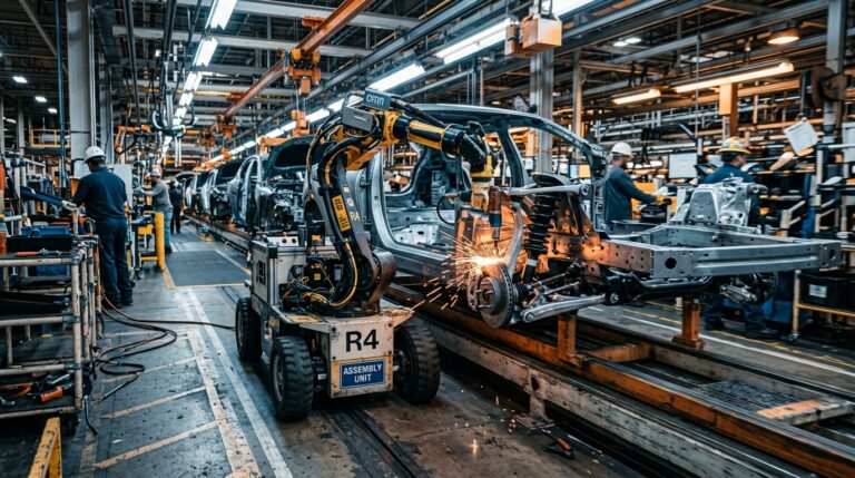 Robot semi-humanoide Autonomique sur une ligne de production automobile