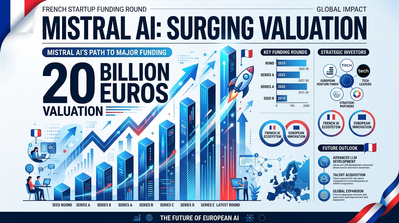 Infographie levee de fonds Mistral AI 20 milliards euros